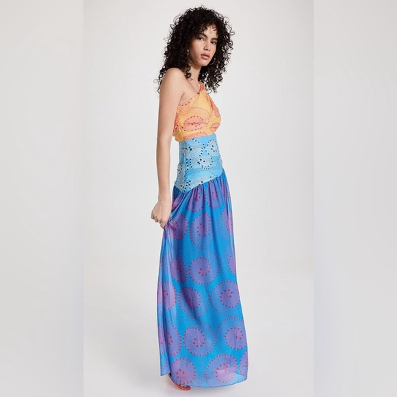 STAUD Ashlyn One Shoulder Chiffon Maxi Dress - Picture 4 of 12